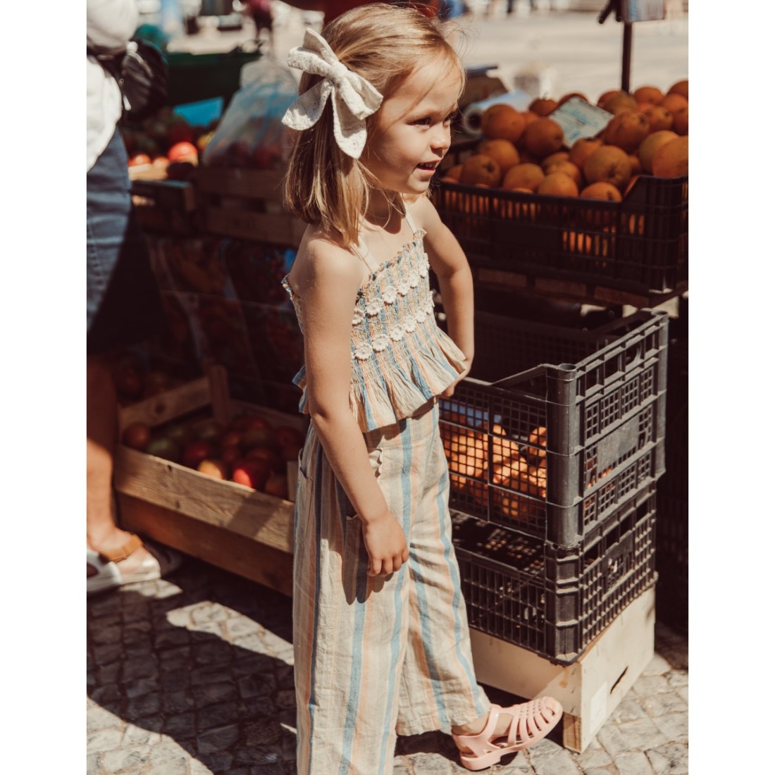 Camisole Florentina & Pants Flor | Sand Riviera Stripes