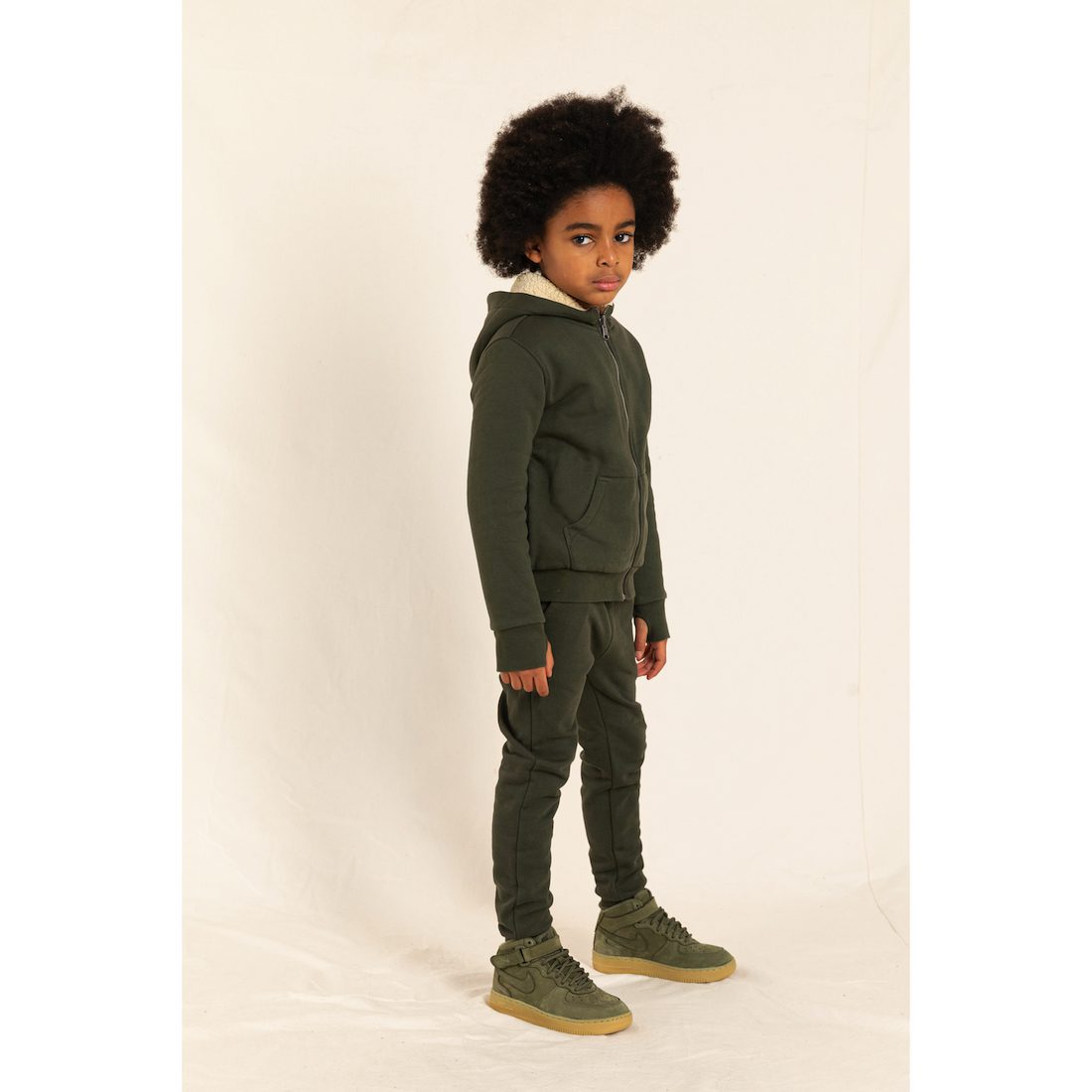 REVERSIBLE Hooper Zipped Hoodie Dark Khaki