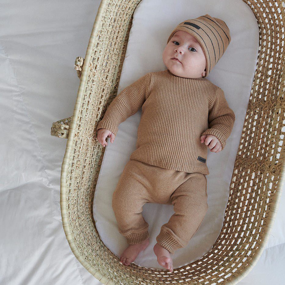 Ames Rib Sweater & Runy Knit Pants | Camel