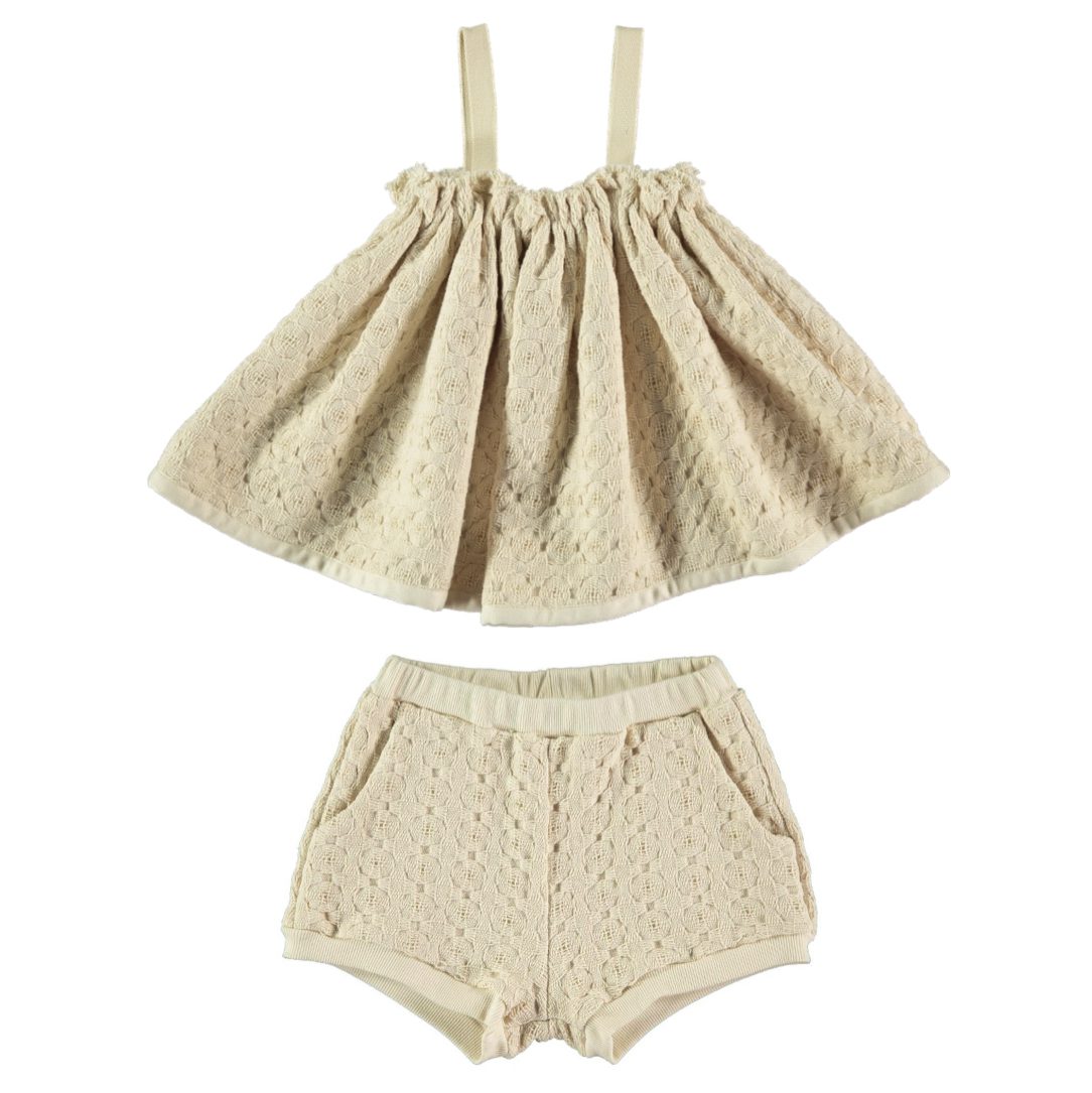 Ecru Tricot Top & Shorts
