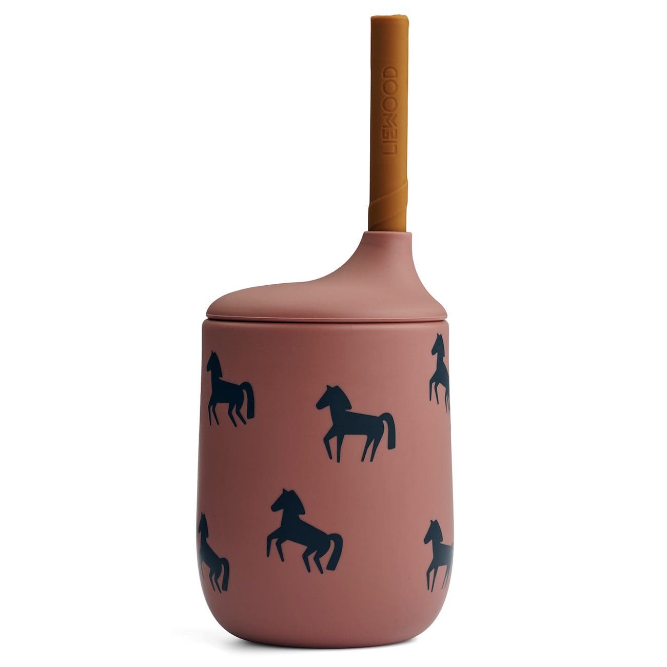 Ellis Sippy Cup W/ Straw 230 ML | Horses / Dark Rosetta