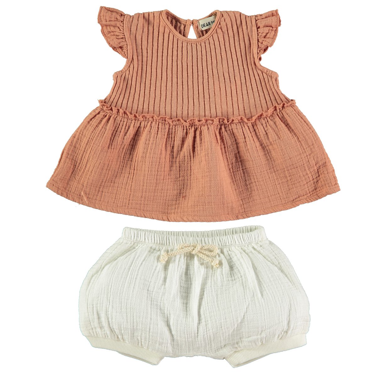 Salmon Duna Blouse & Ecru Sun Bloomer