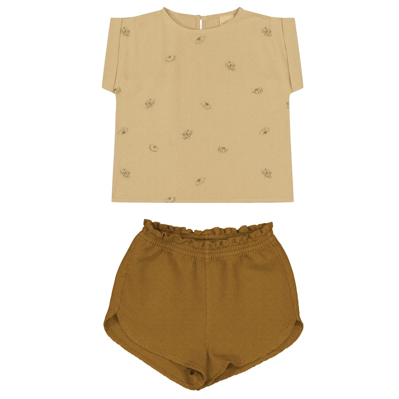 Natural Banana Praslin Blouse & Honey Georgette Shorts
