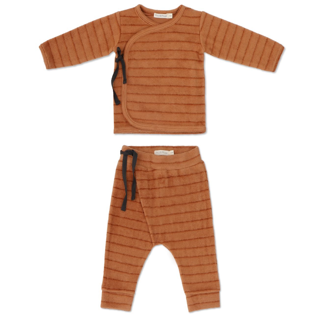 Teddy Cardigan & Harem Pants | Clay Stripes