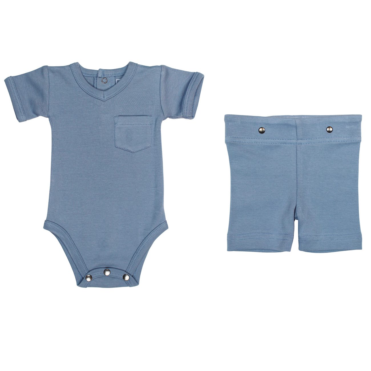 Suspender Shorts & V-Neck Bodysuit | Pool