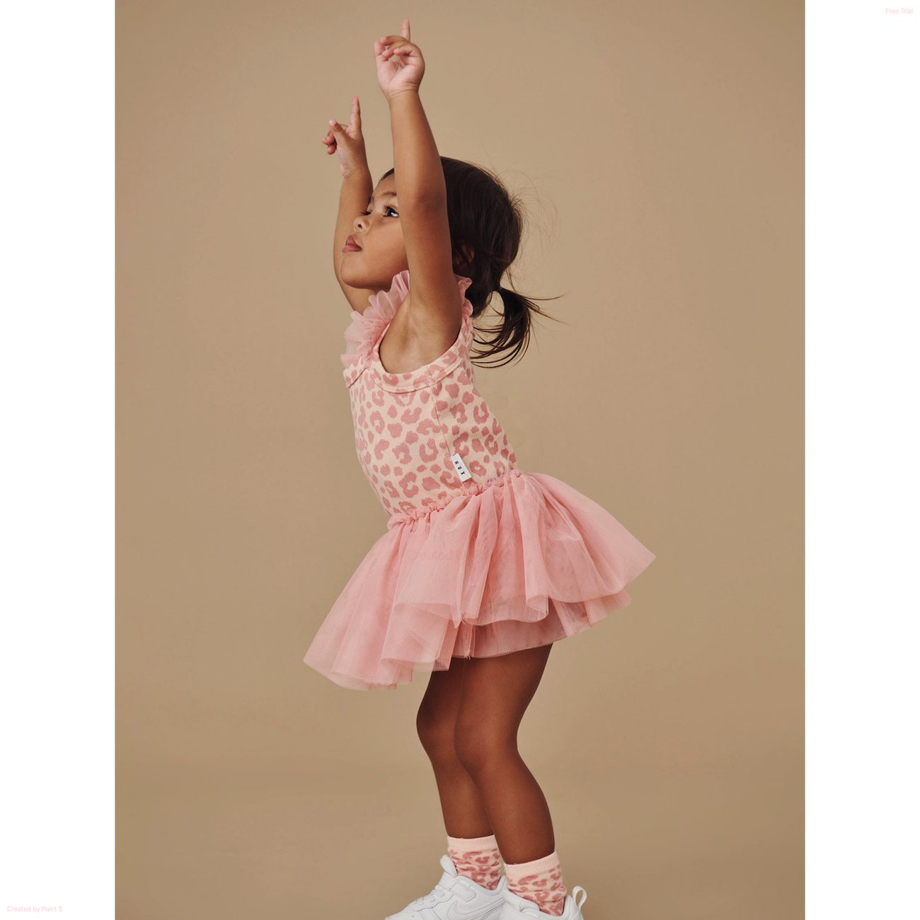 Peach Hux Frill Rib Ballet Onesie