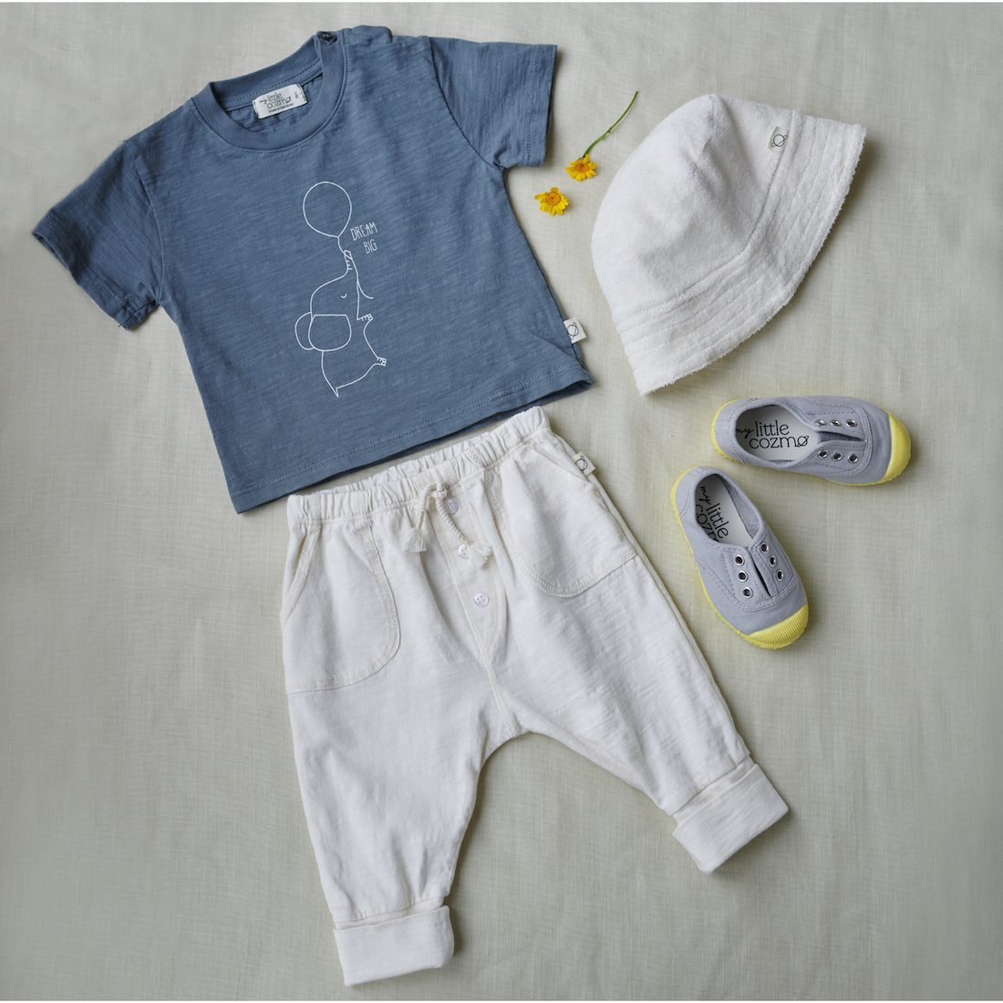 Val Print Slub T-Shirt & Roby Slub Pants Set