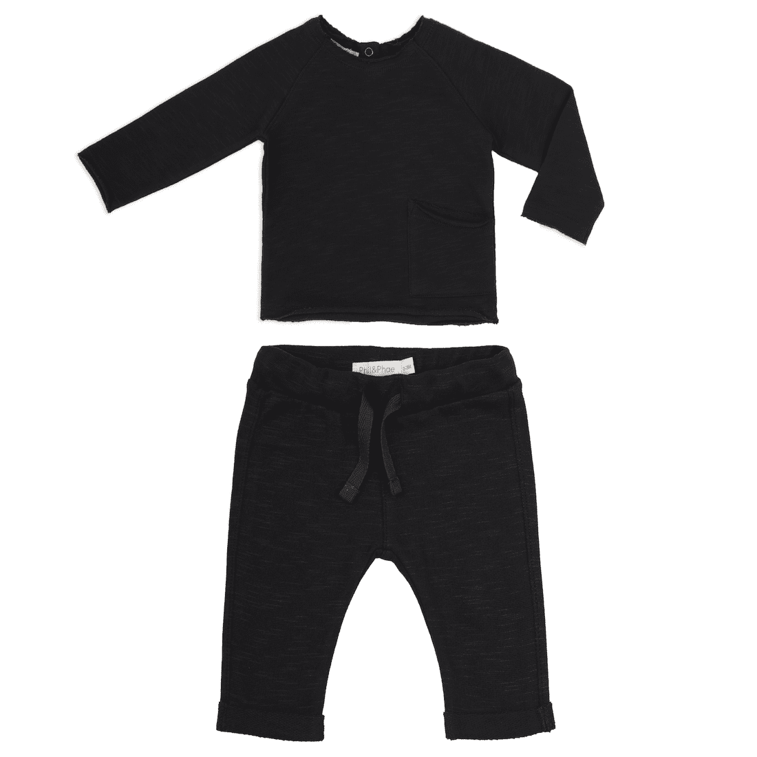 Raw-Edged Sweater & Sweat Pants Slub