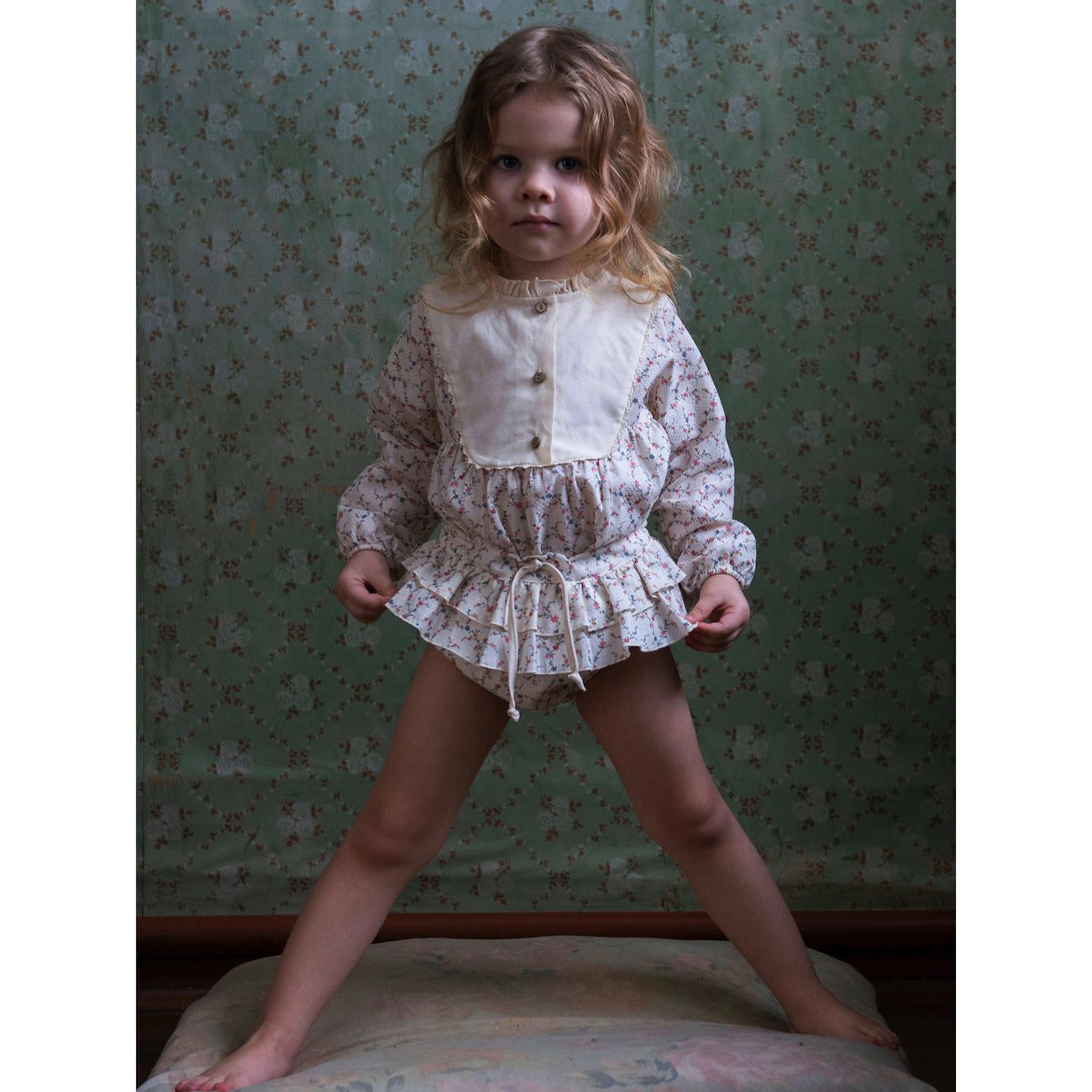 Pink Floral Blouse W/ Yoke