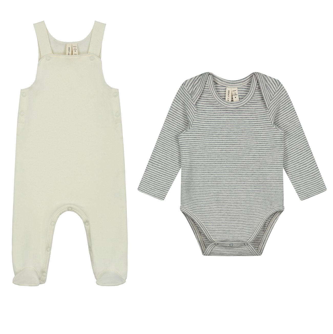 Blue Grey/Cream L/S Onesie & Cream Sleeveless Suit