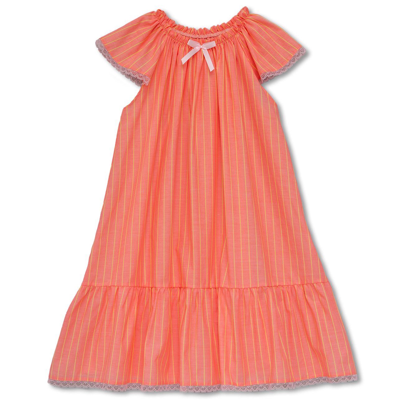 Leonore Nightdress | Coral Stripes