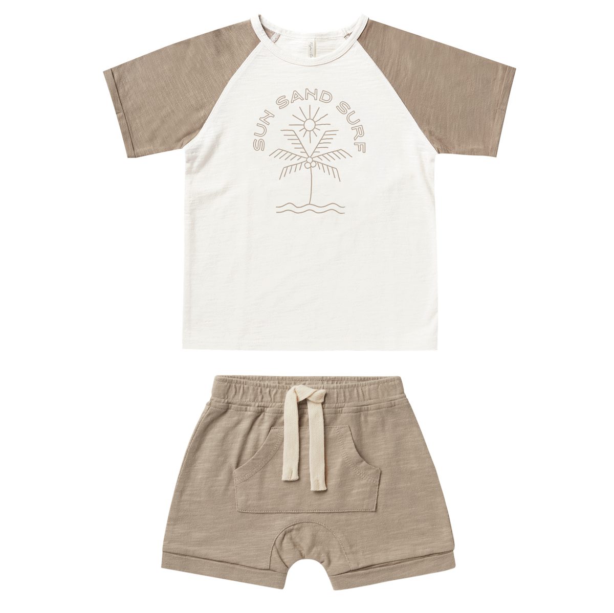 Raglan Tee Sun Sand Surf & Grey Shorts