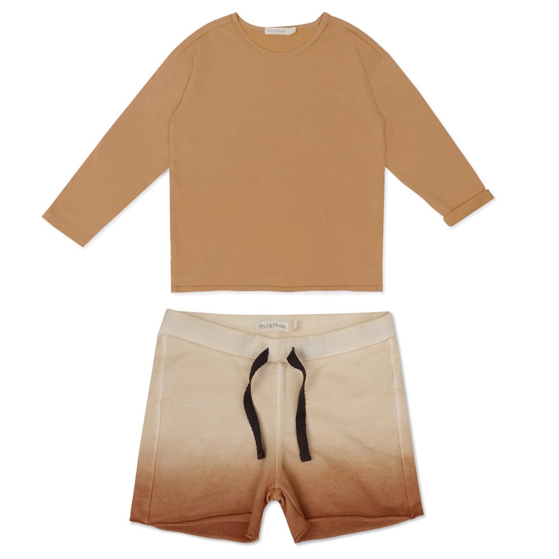 Mellow Apricot Oversized Top & Peche Melba Raw-Edged Shorts