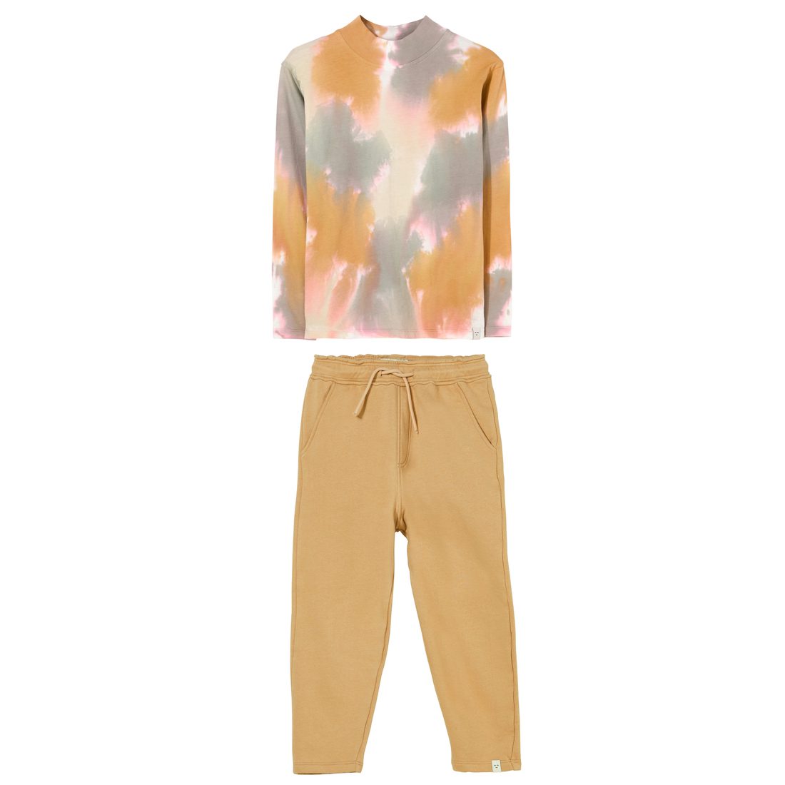 Nahia Ecru Tie Dye Top & Pearly Latte Slouchy Sweatpants