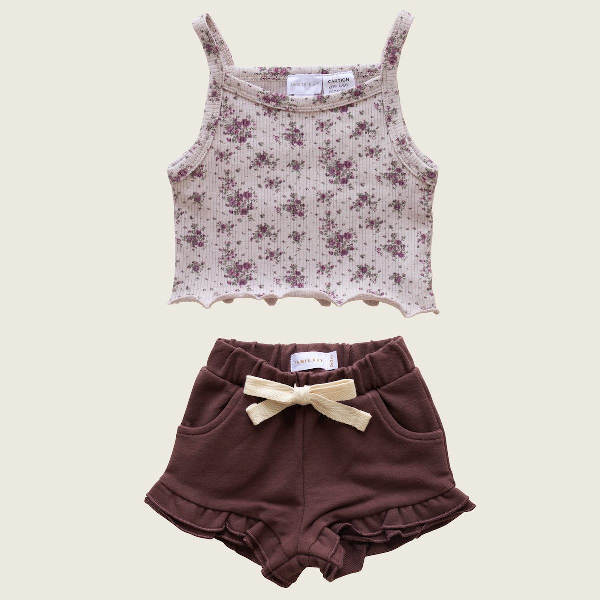 Bebe Singlet Lilian Floral & Gracie Short Berry Conserve