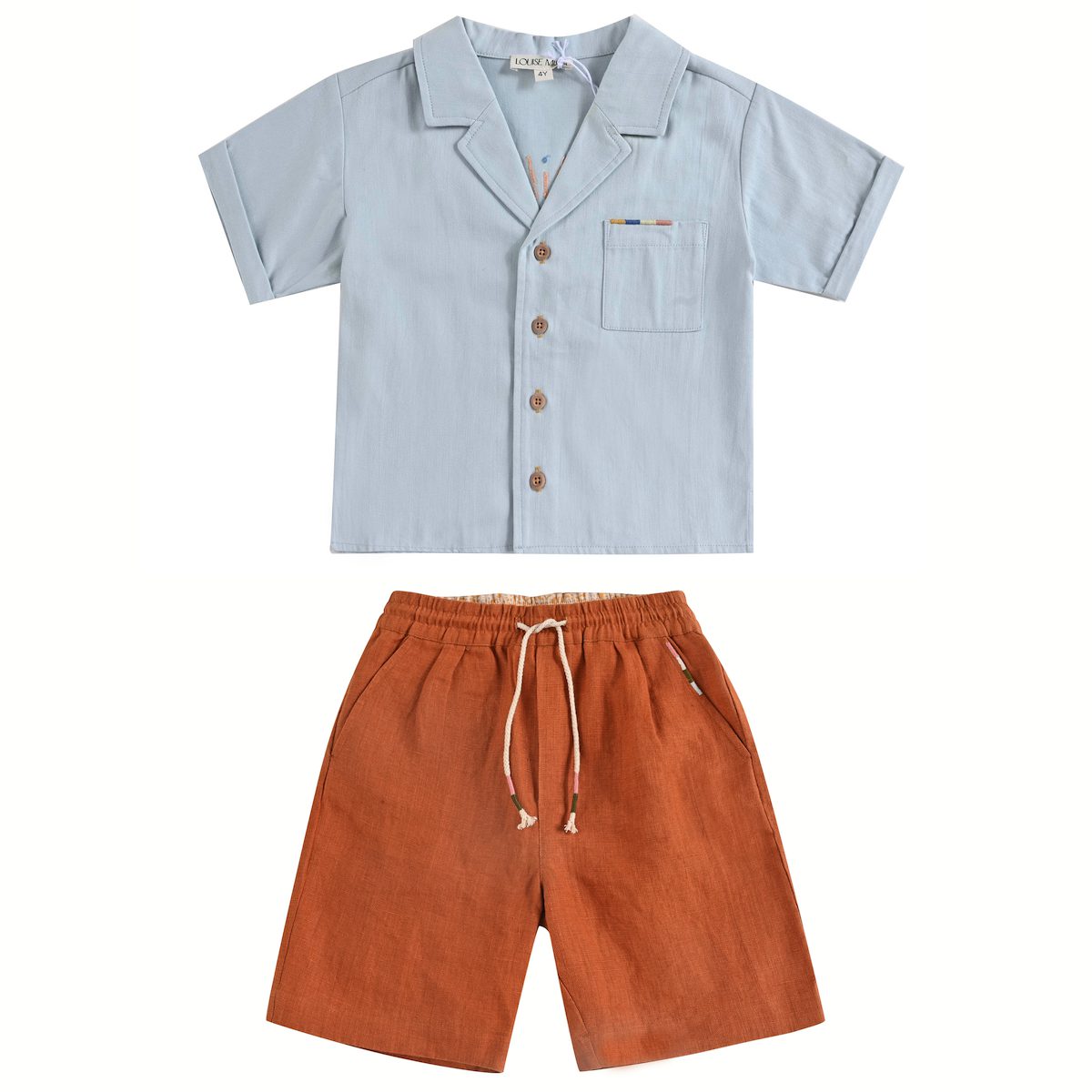 Light Blue Alov Shirt & Cinnamon Obiki Bermuda