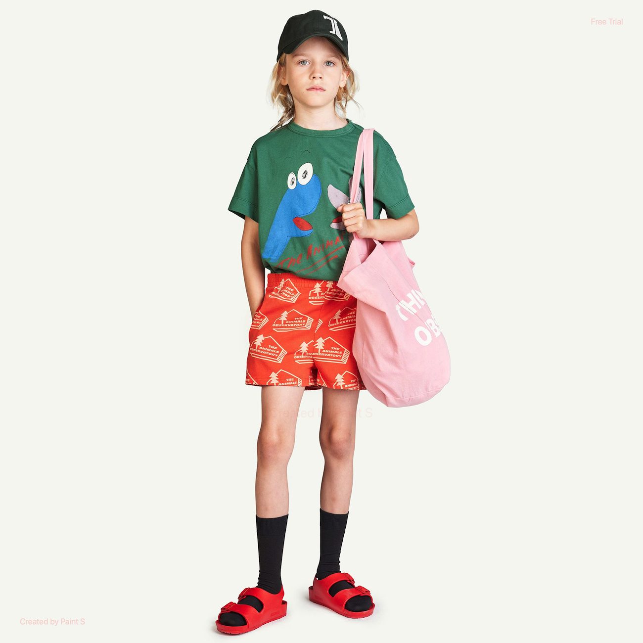 Poodle Kids Shorts | Red