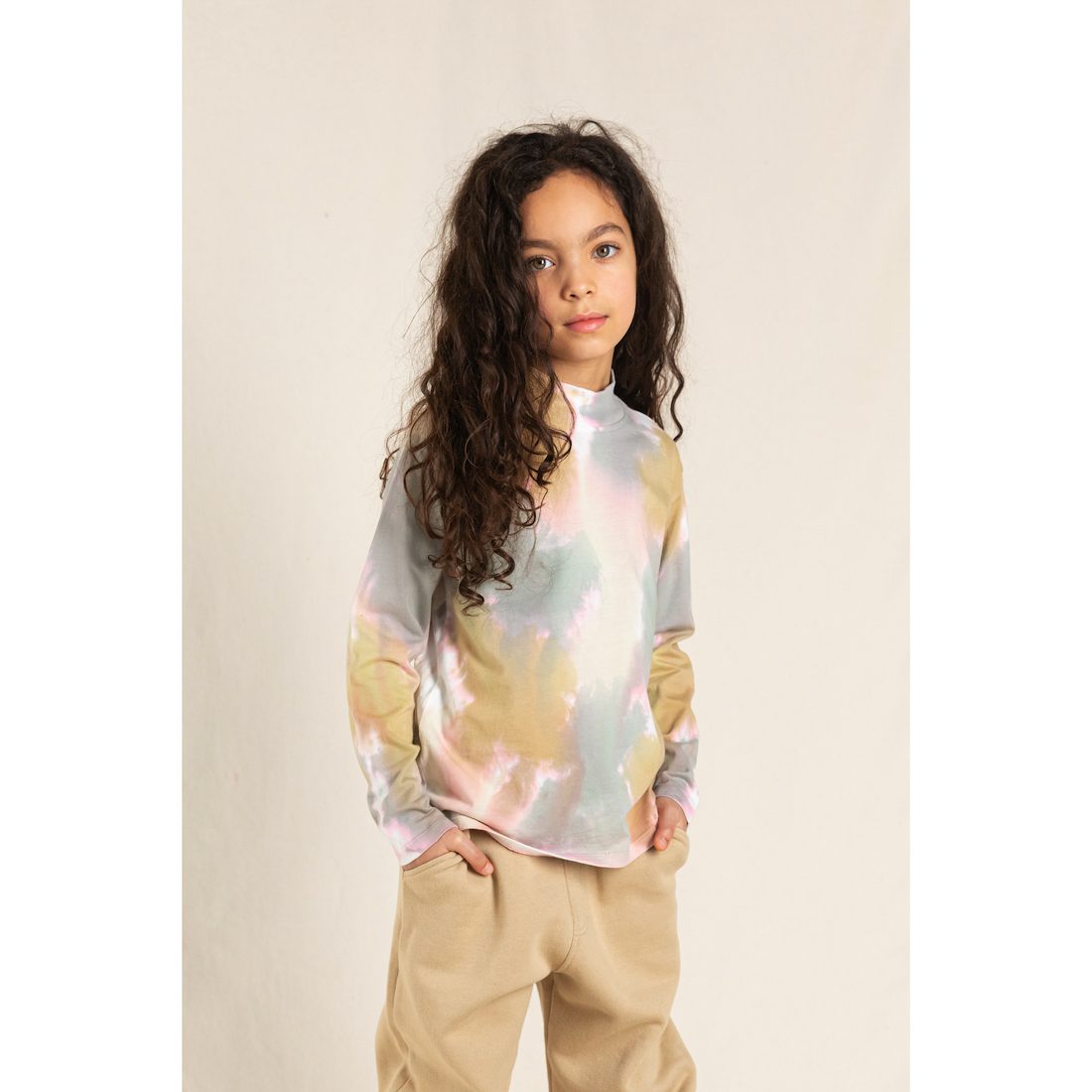 Nahia Ecru Tie Dye Top & Pearly Latte Slouchy Sweatpants