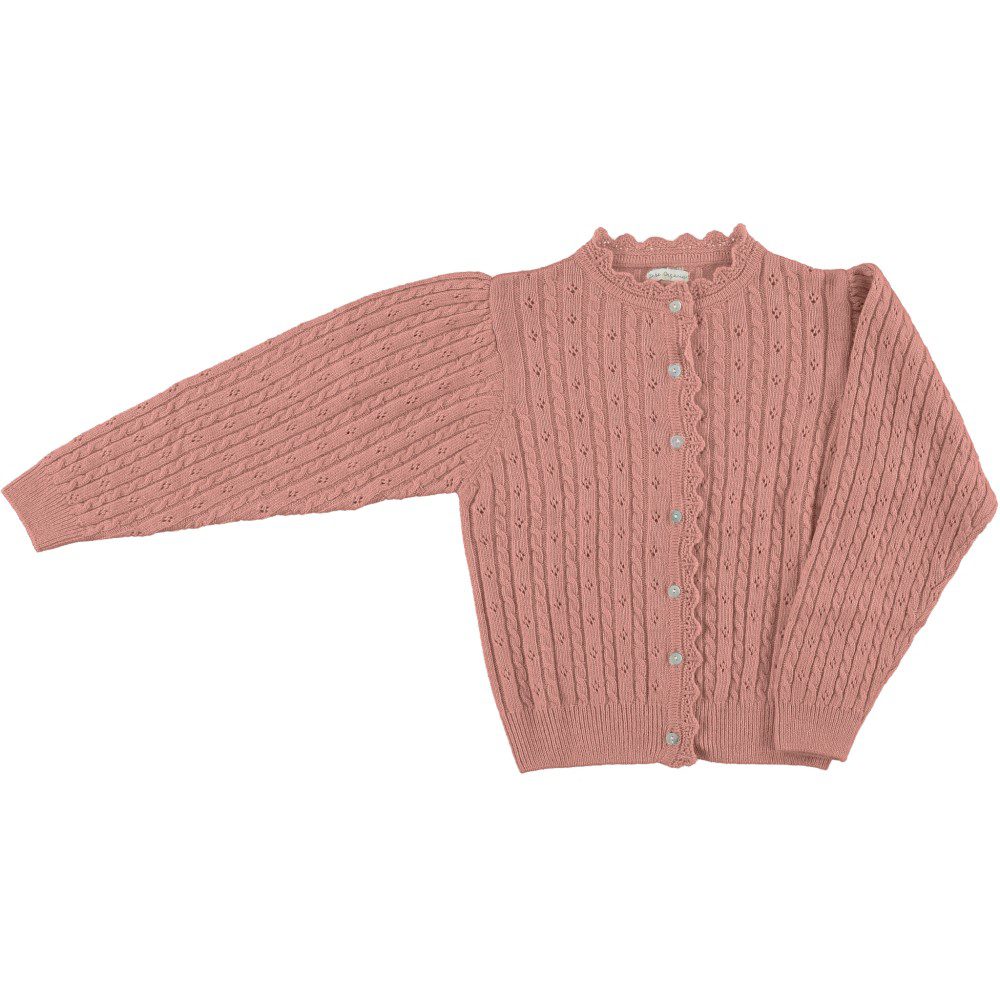Loulou Baby Cardigan & Loulou Footed Leggings | Antique rose