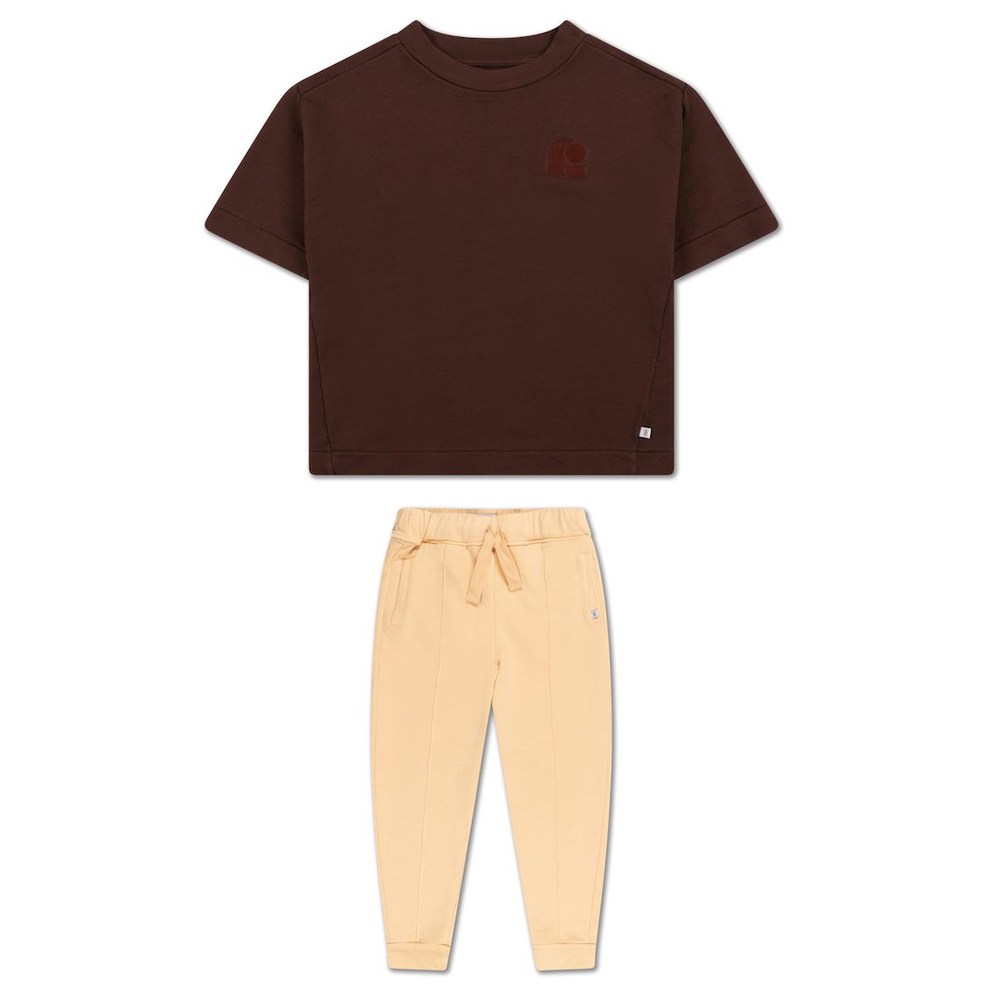 Tee Sweat Eggplant Brown & Jogger Dusty Almond
