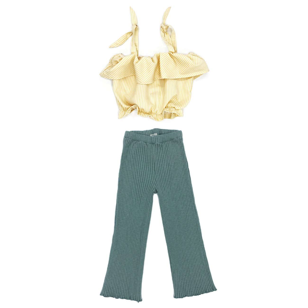 Valentina Yellow Stripes Top & Volpi Green Pants
