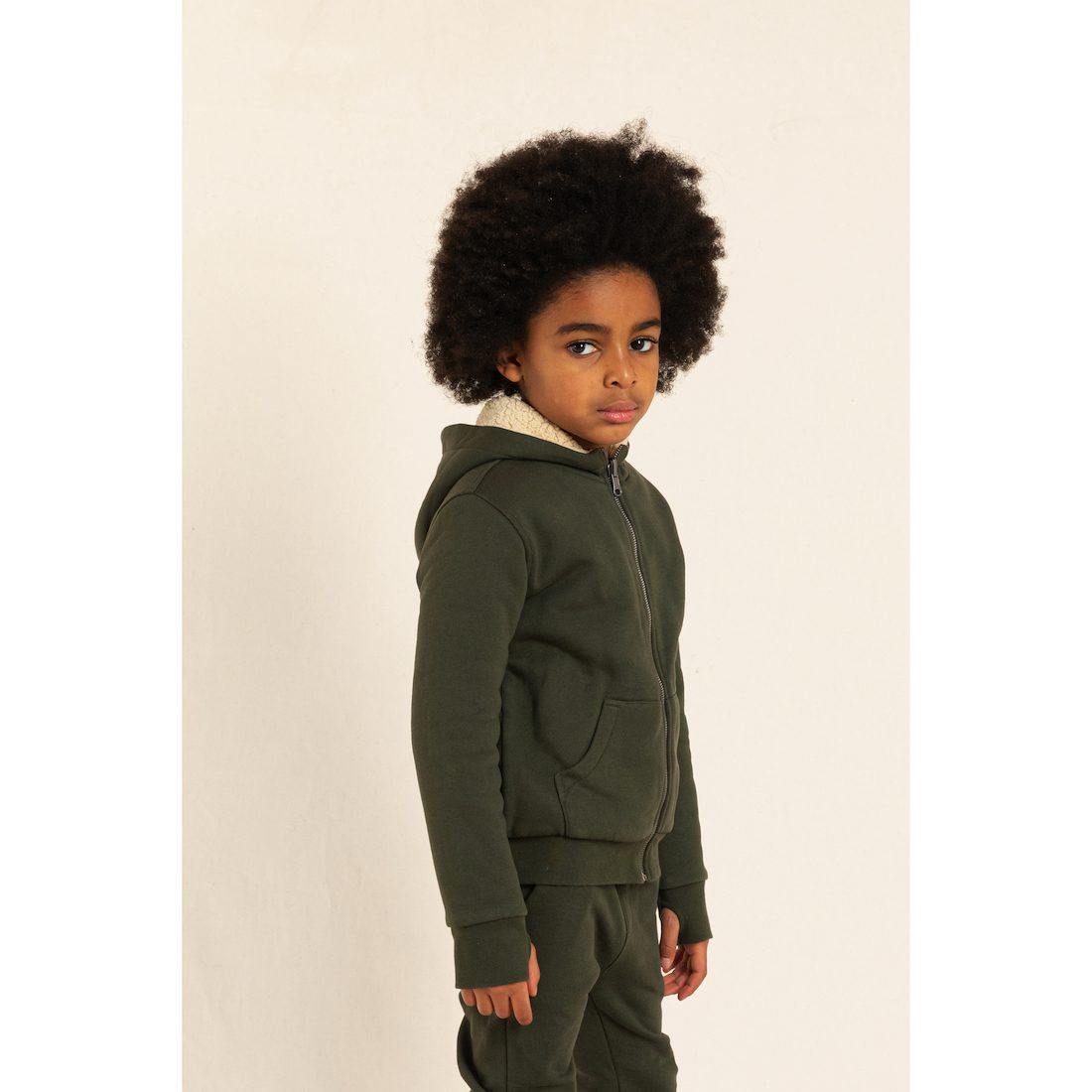 REVERSIBLE Hooper Zipped Hoodie Dark Khaki
