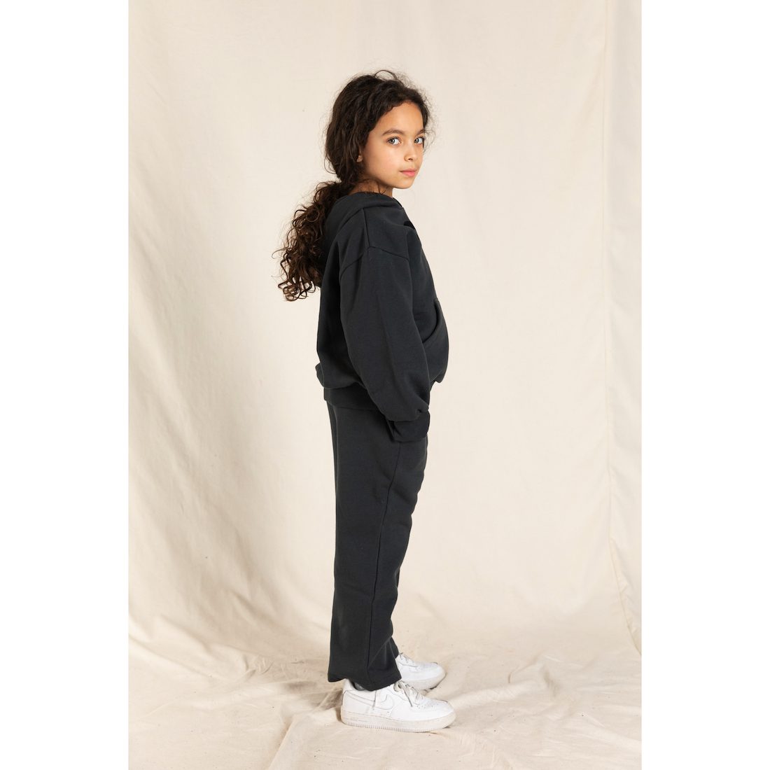 Horst Ash Black Hooded Sweatshirt & Delrey Ash Black Large Leg Pants