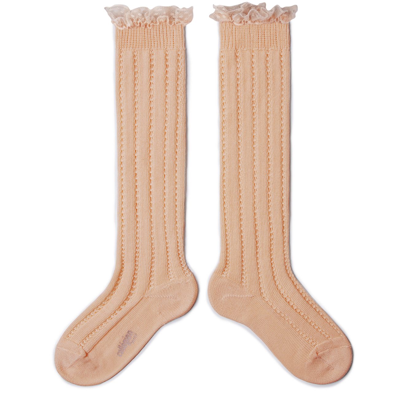 Marie Léonie Openwork Knee-high Socks | Sorbet