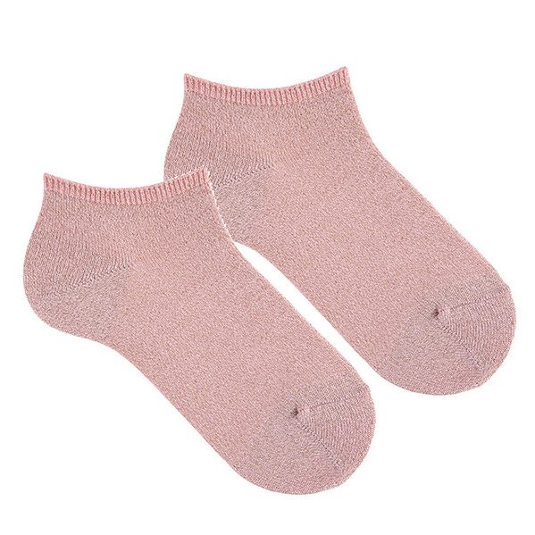 Metallic Yarn Trainer Socks | Rose