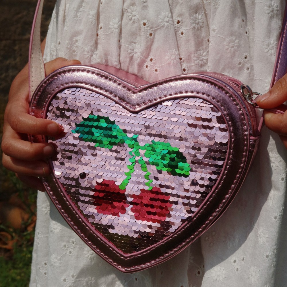 Tut Heart Sequin Bag | Rose