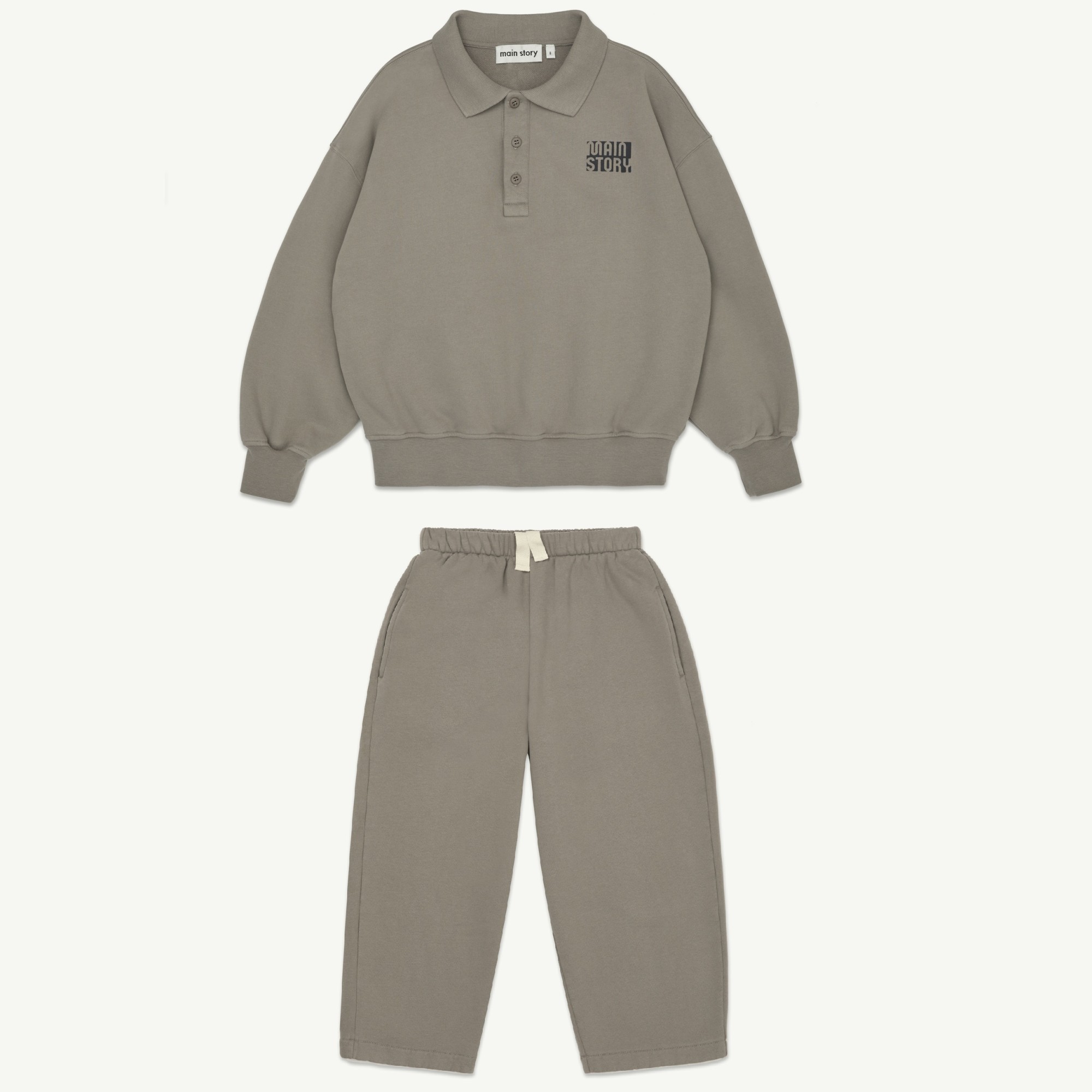 Polo Sweatshirt & Lounge Pant Driftwood
