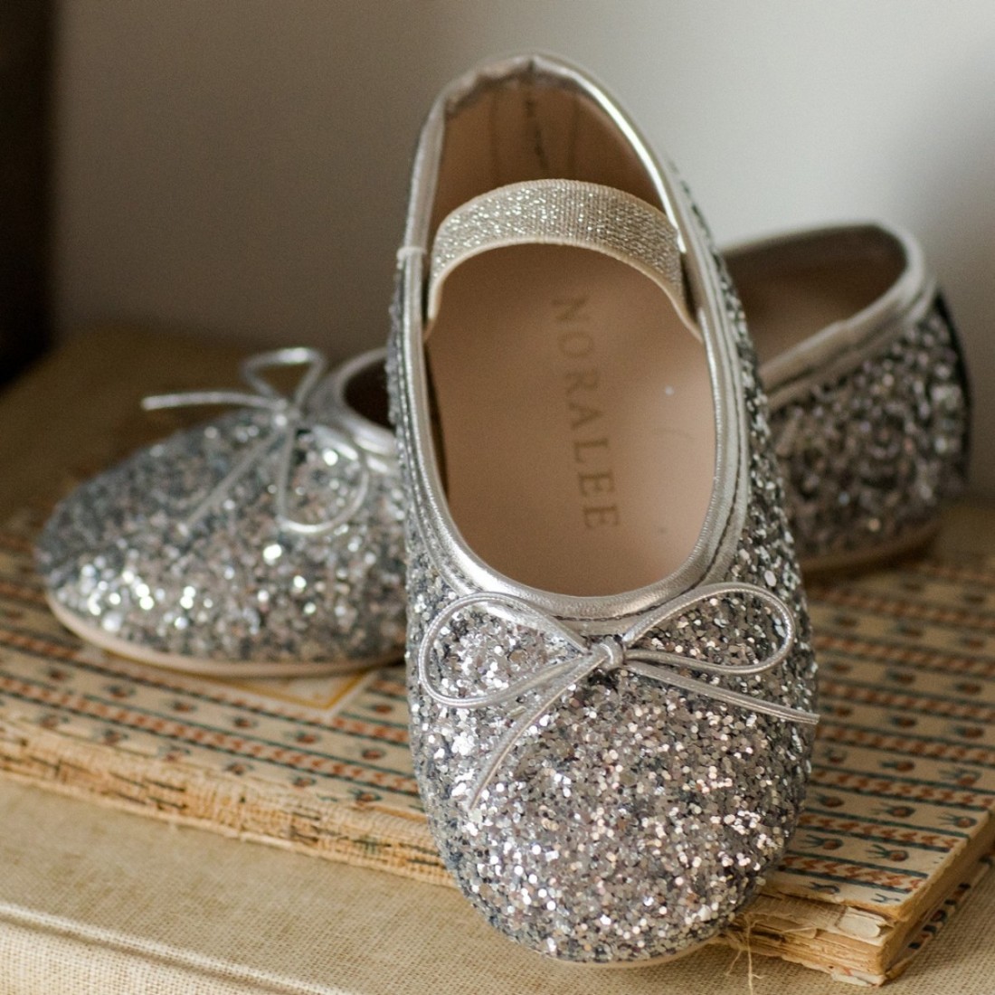 Ballet Flats Silver Sparkle