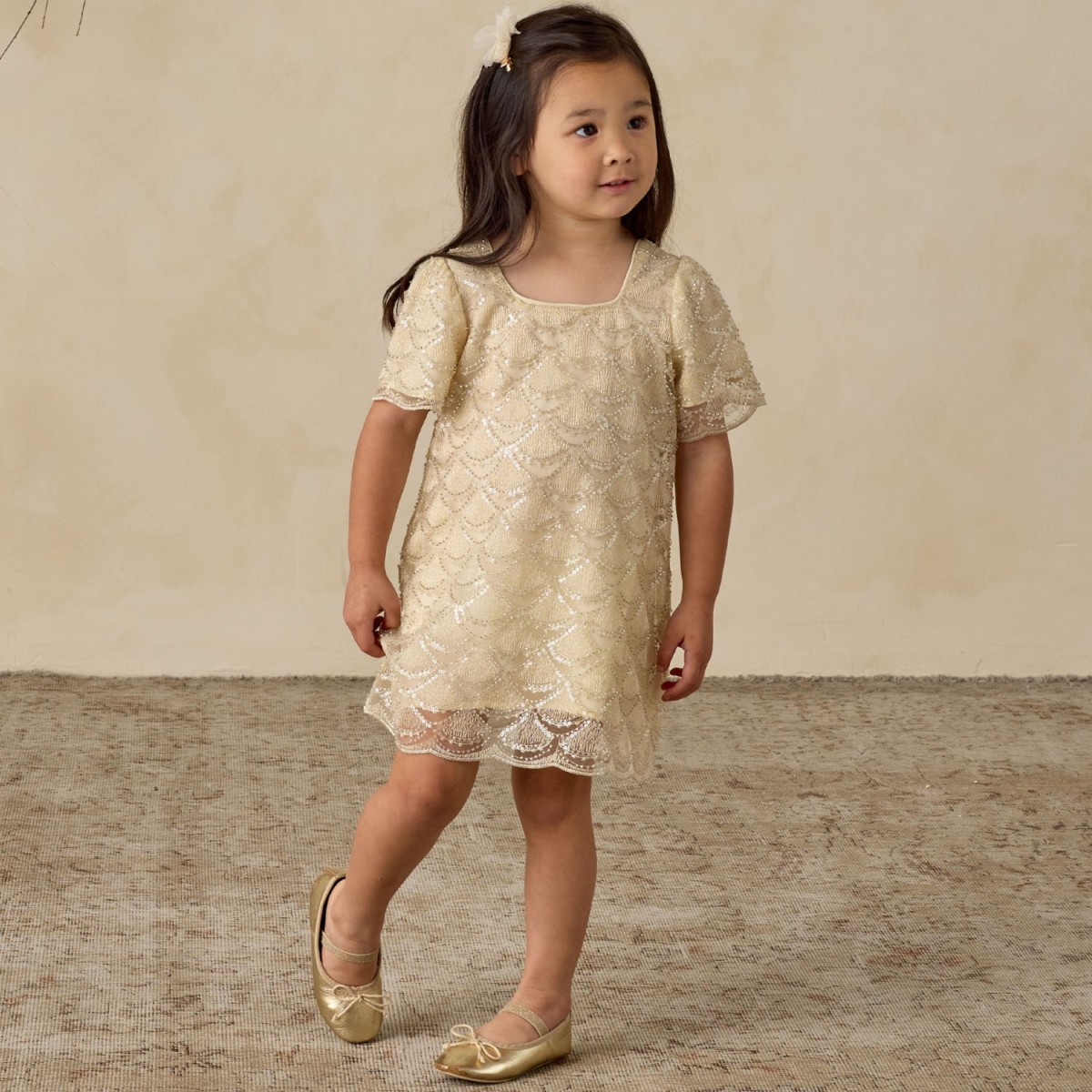 Daisy Dress Silver Metallic