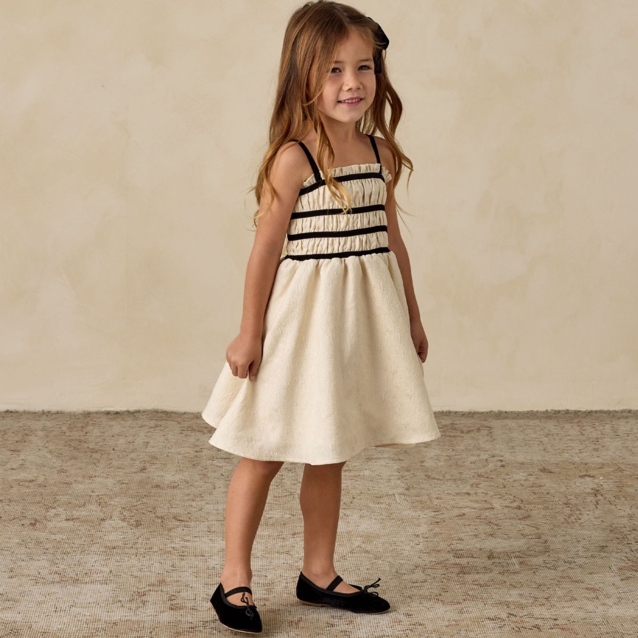 Annabelle Dress Metallic Ivory