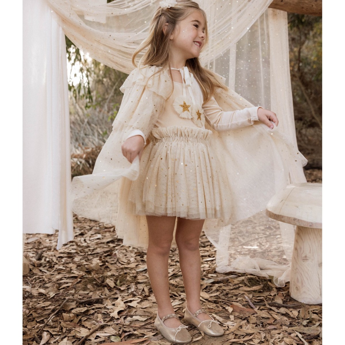 Tulle Cape Champagne Star