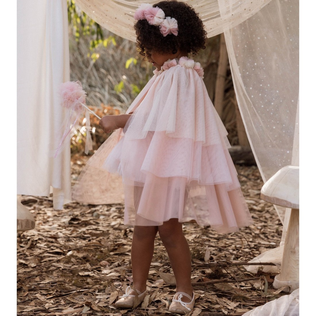 Tulle Cape Pink Ombre
