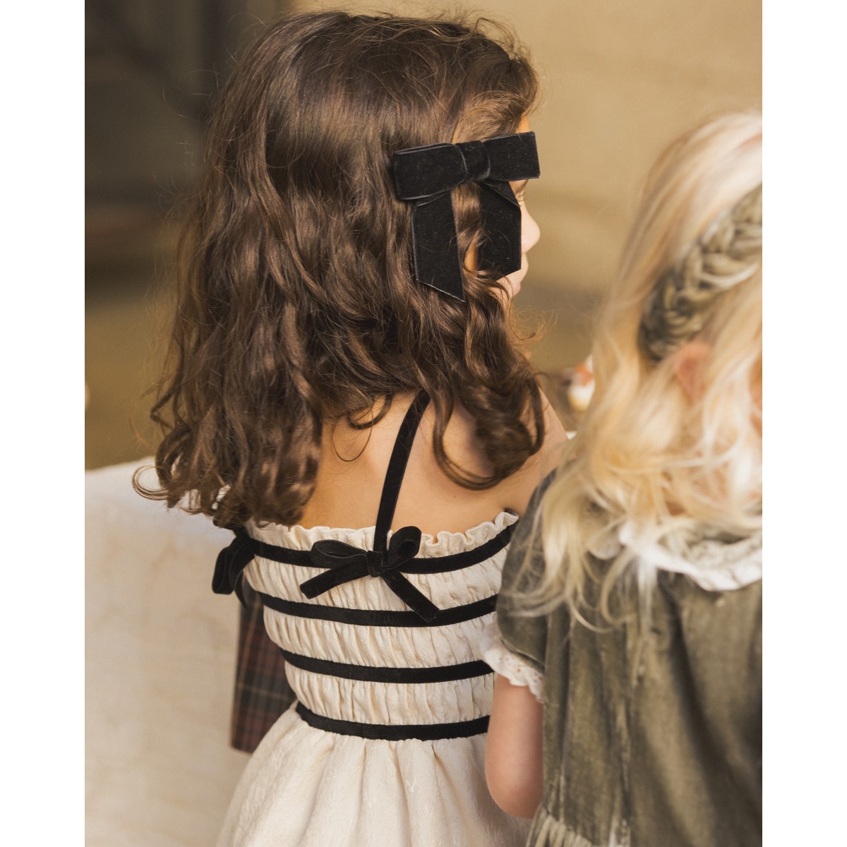 Annabelle Dress Metallic Ivory