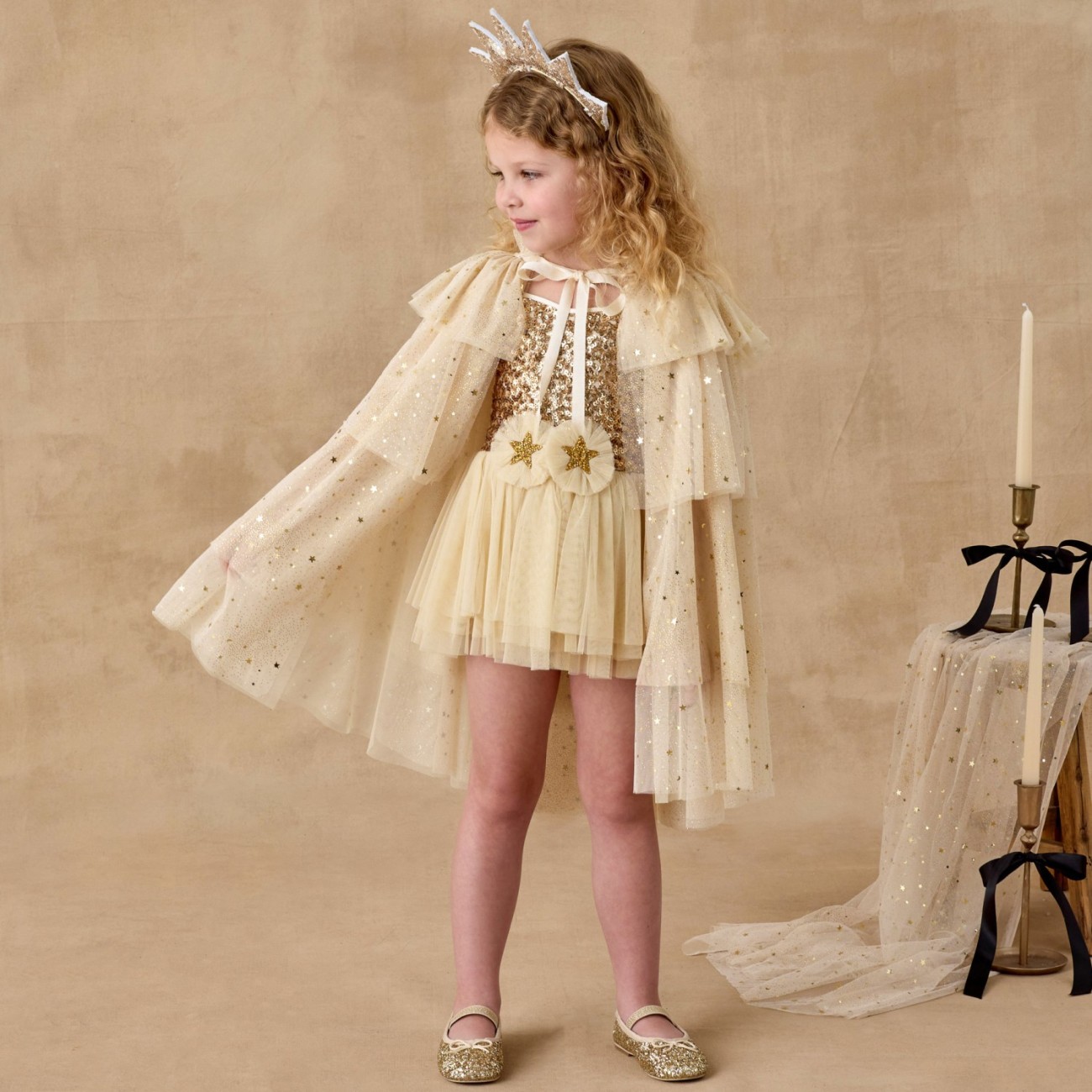 Tulle Cape Champagne Star