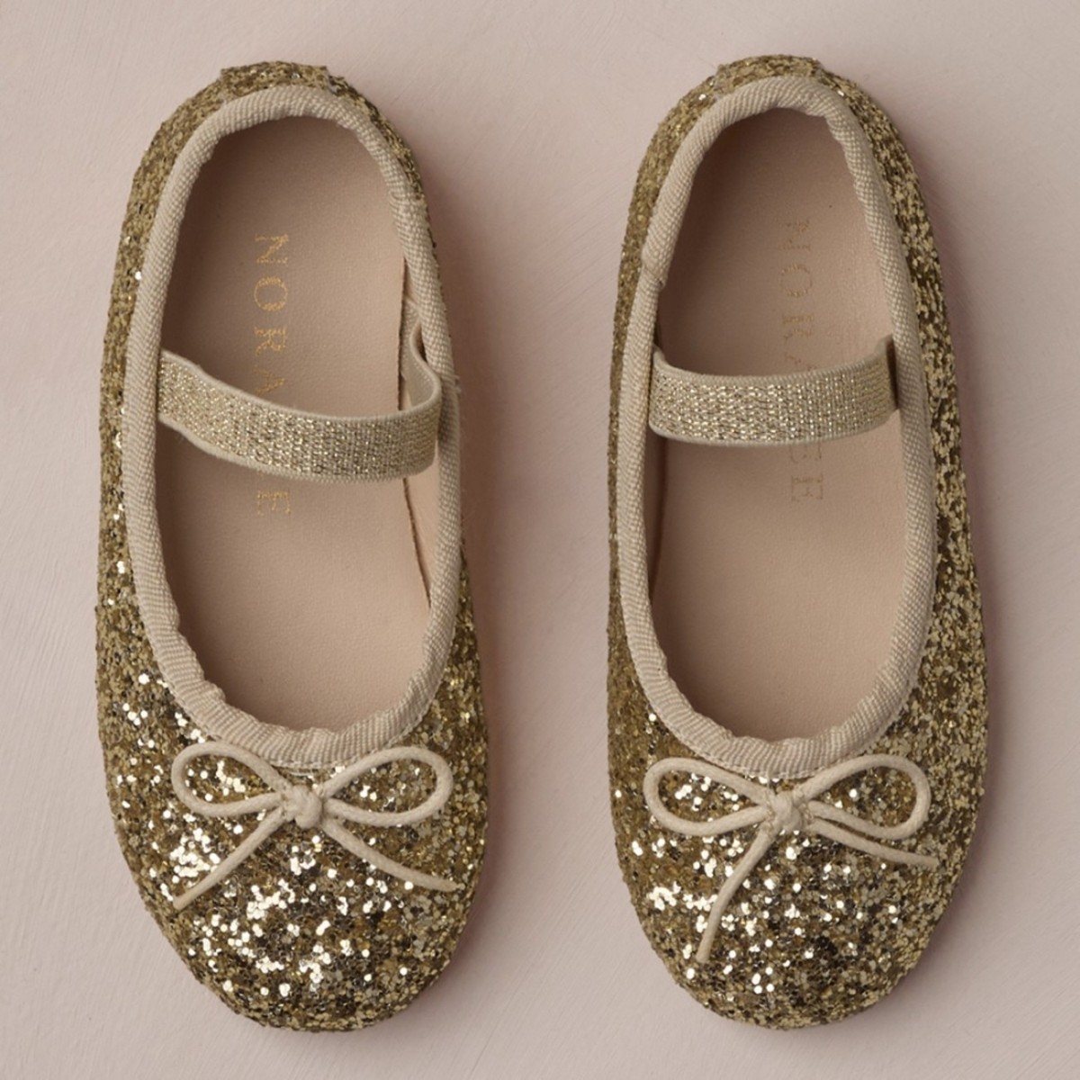 Ballet Flats Gold Sparkle