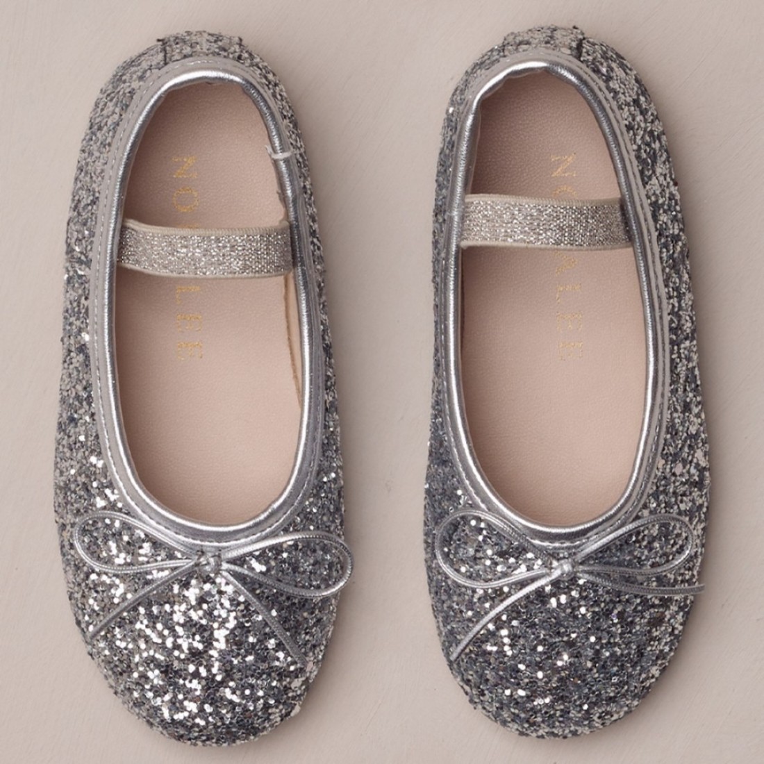 Ballet Flats Silver Sparkle