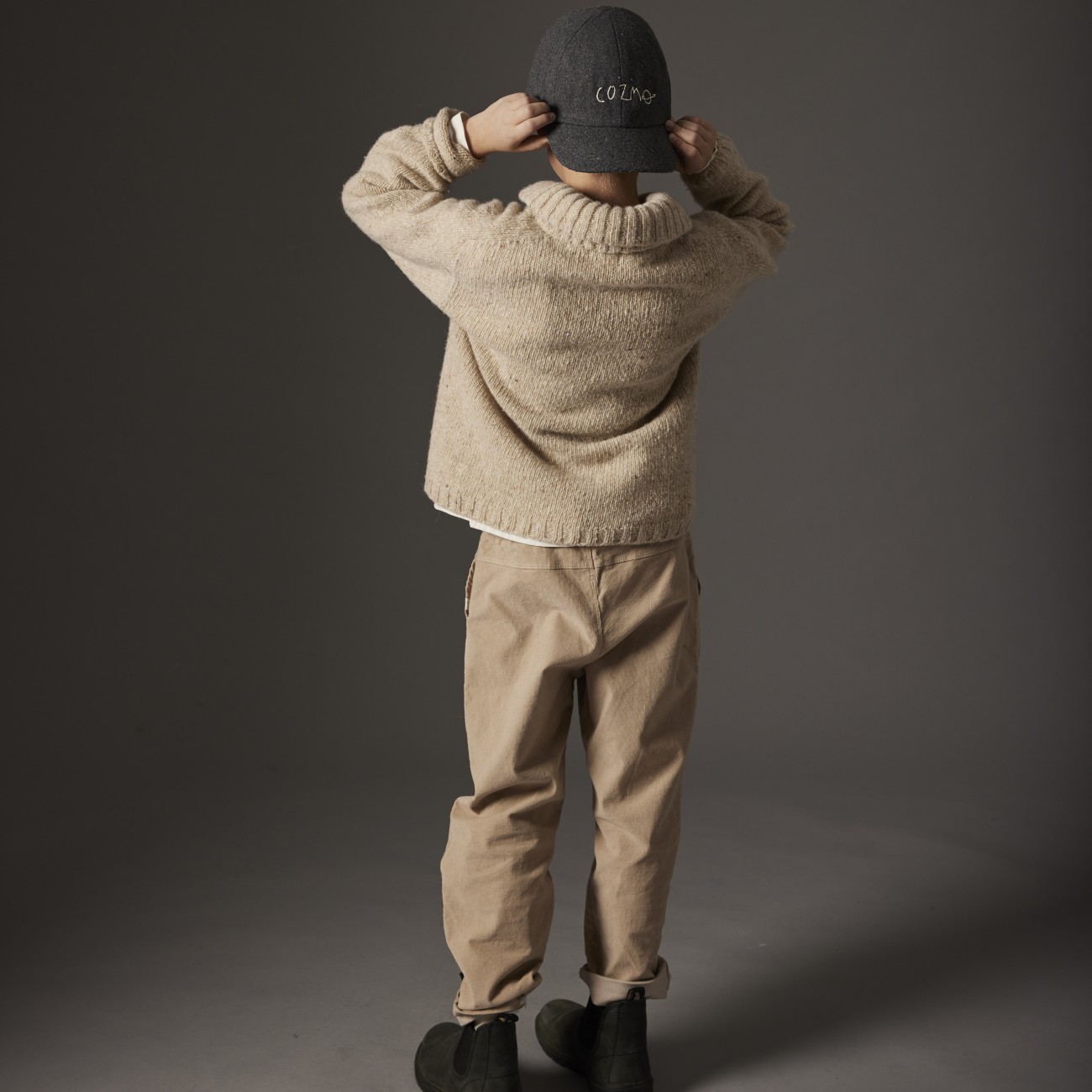 Tweed Tricot Collar Sweater Stone