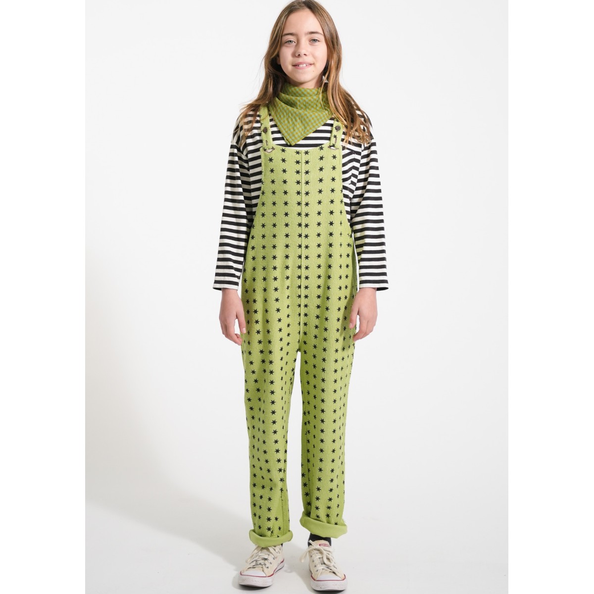 Dungarees Green W/ Black Stars