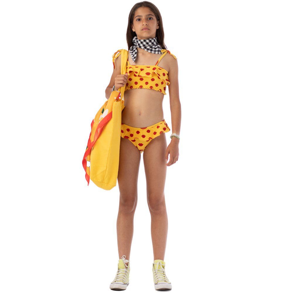 Bikini | Yellow W/ Red Lips