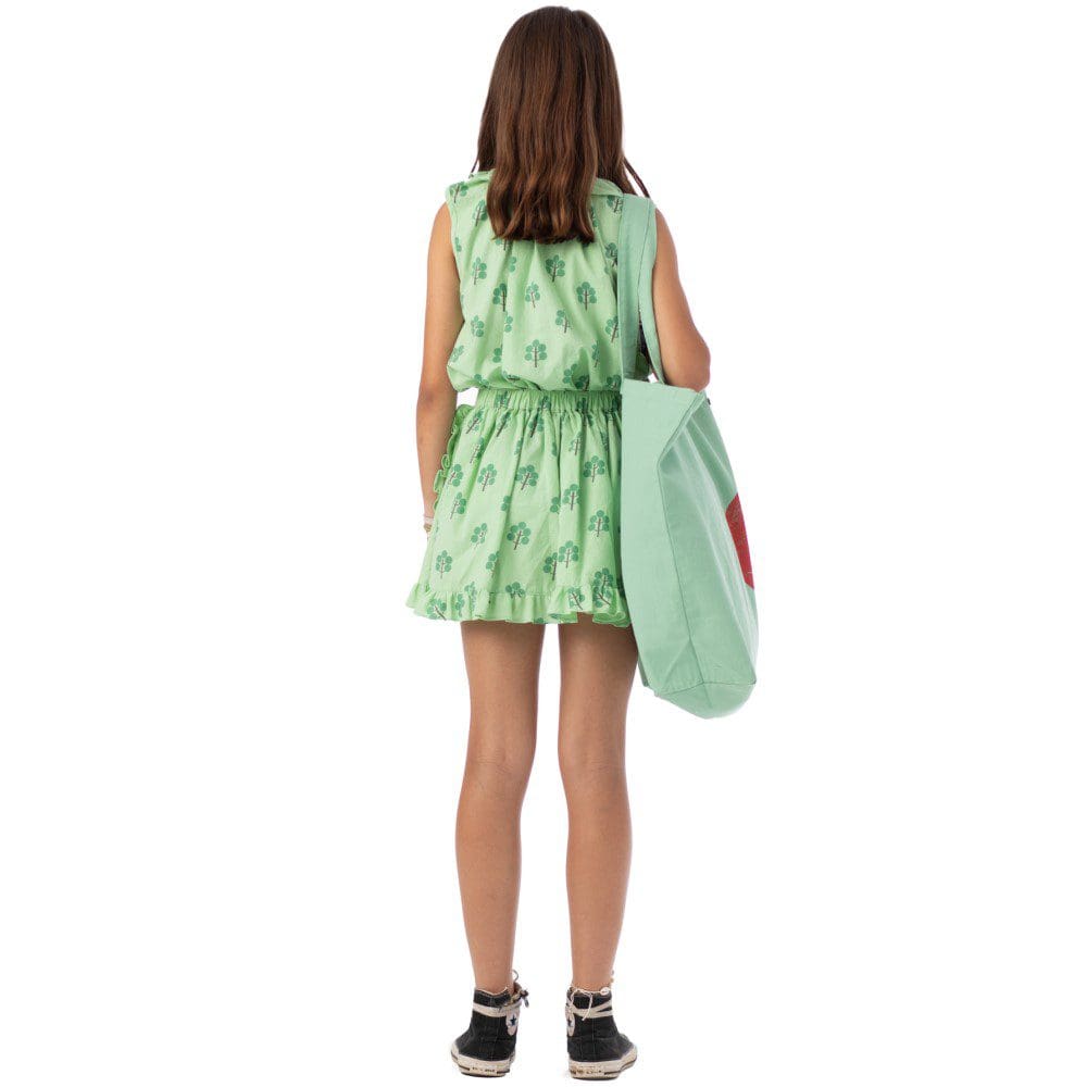 Short Skirt W/ Ruffles | Green W/ Green Trees