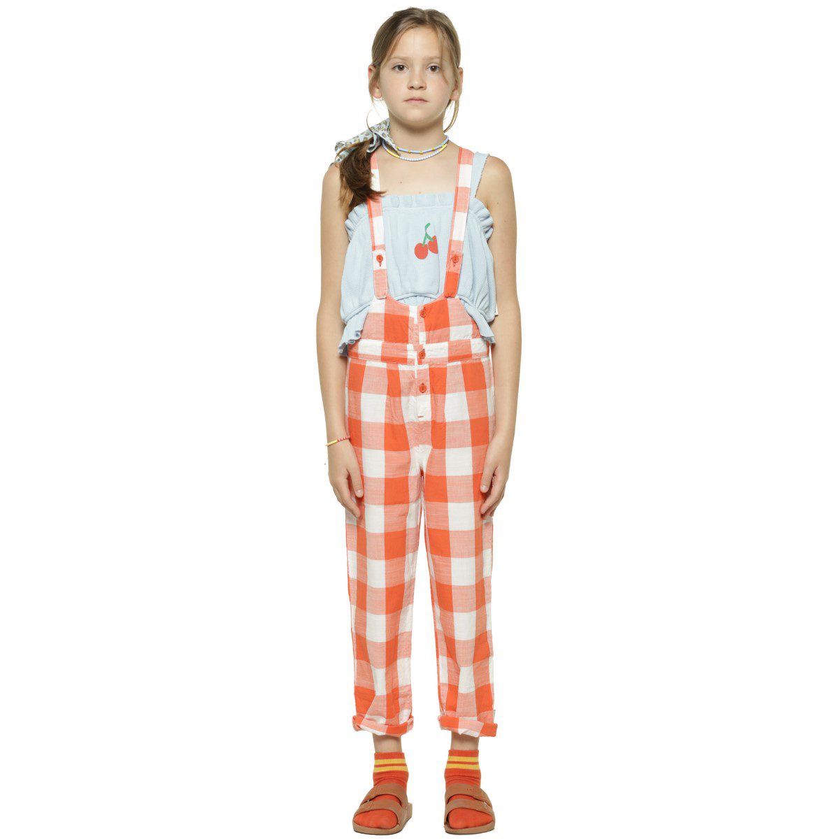 Trousers W/ Straps | Red & White Checkered