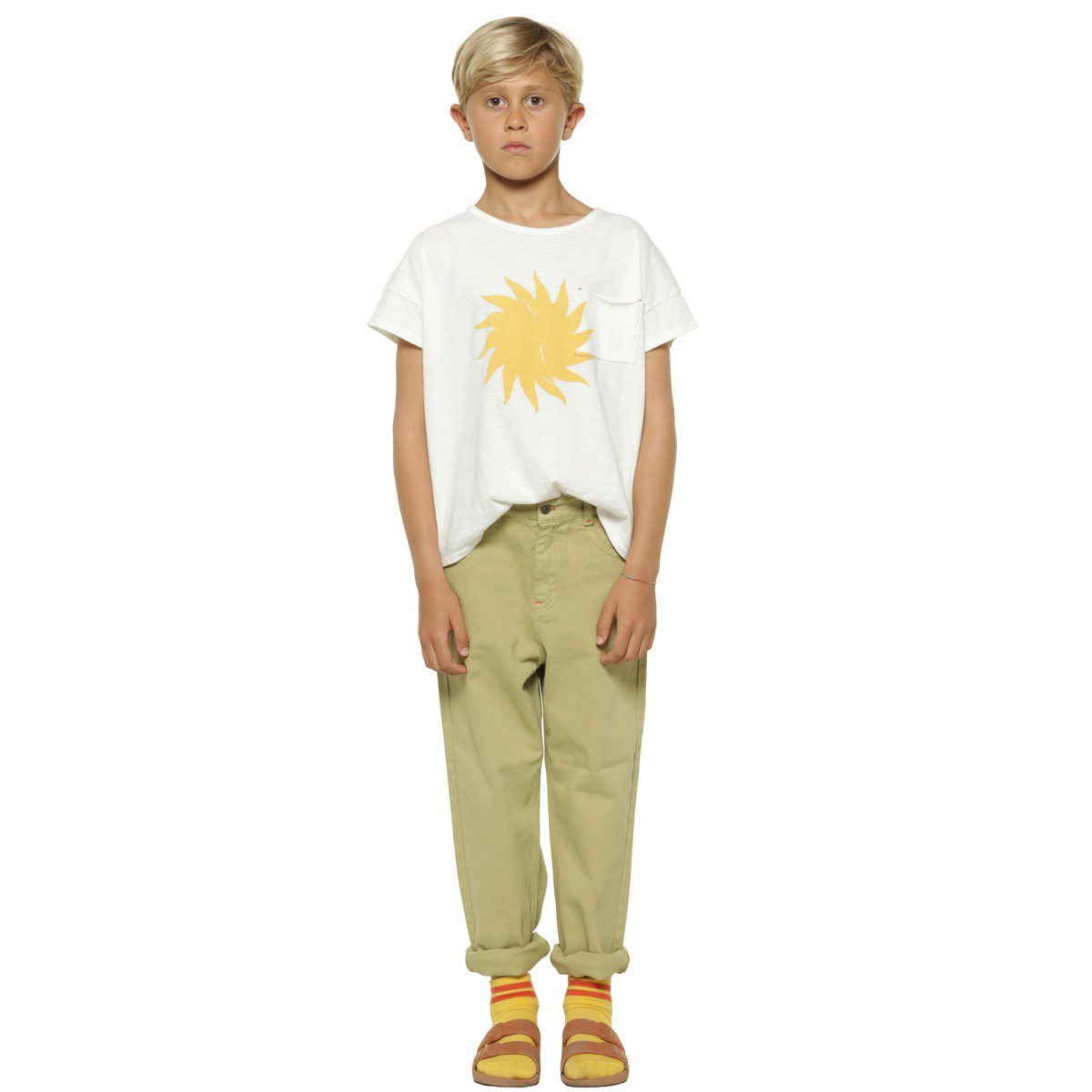 T-Shirt | Ecru W/ Yellow Sun Print