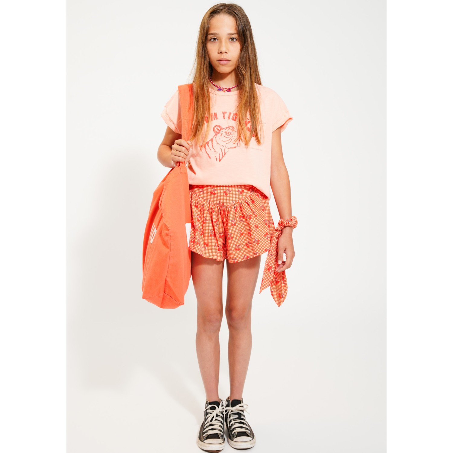 Shorts | Red & White Checkered W/ Cherries