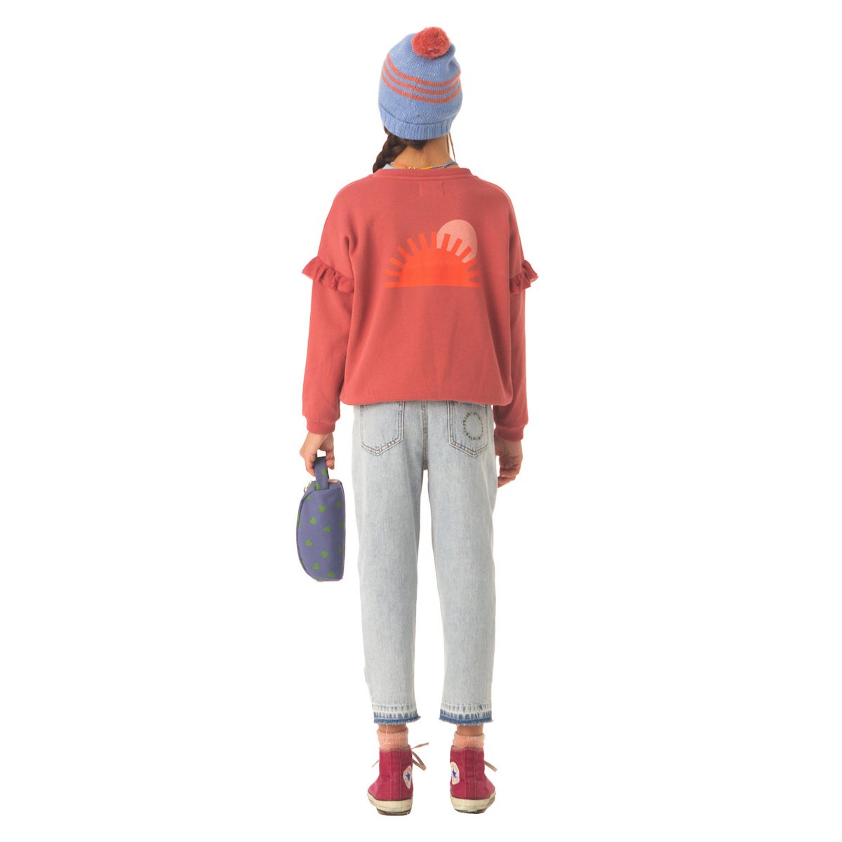Sweatshirt W/ Frills |  Pomegranate W/ 