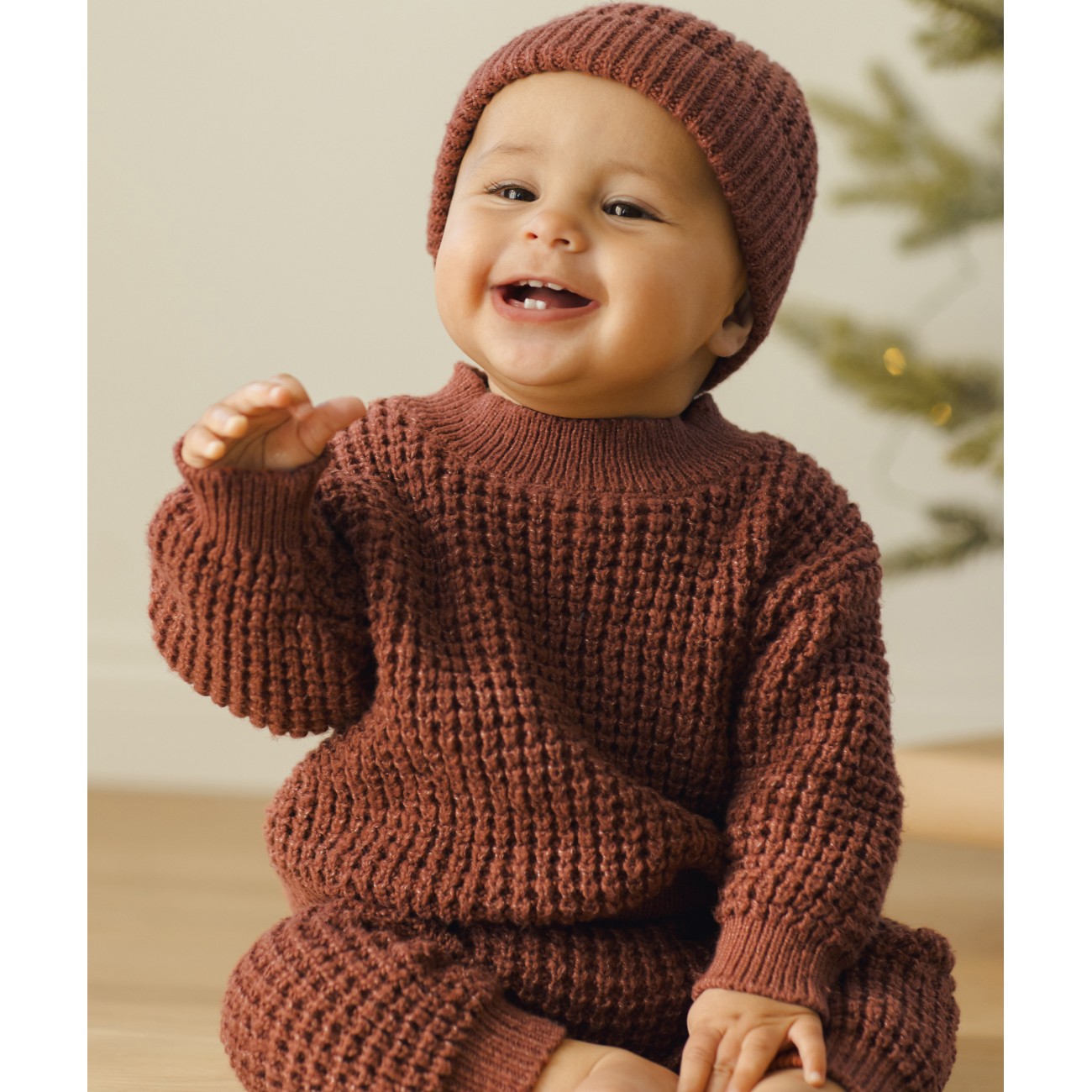 Chunky Knit Sweater & Pants Cranberry