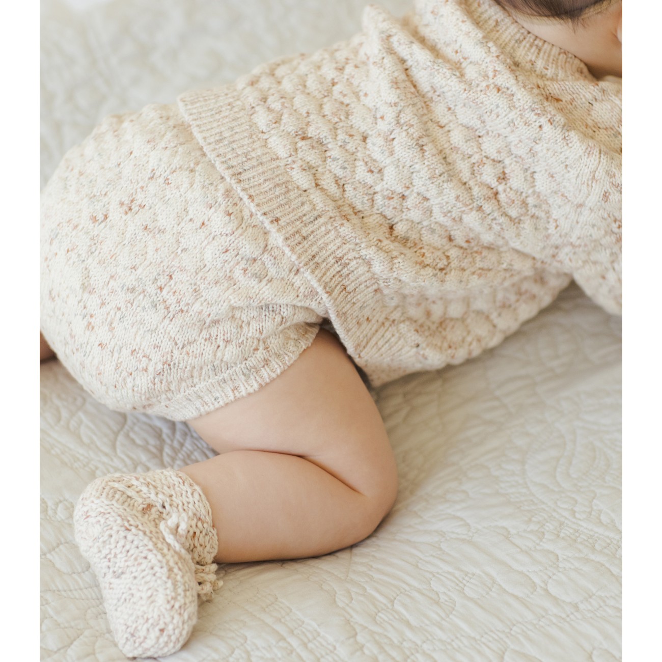 Bubble Knit Cardigan & Knit Bloomer Natural Confetti